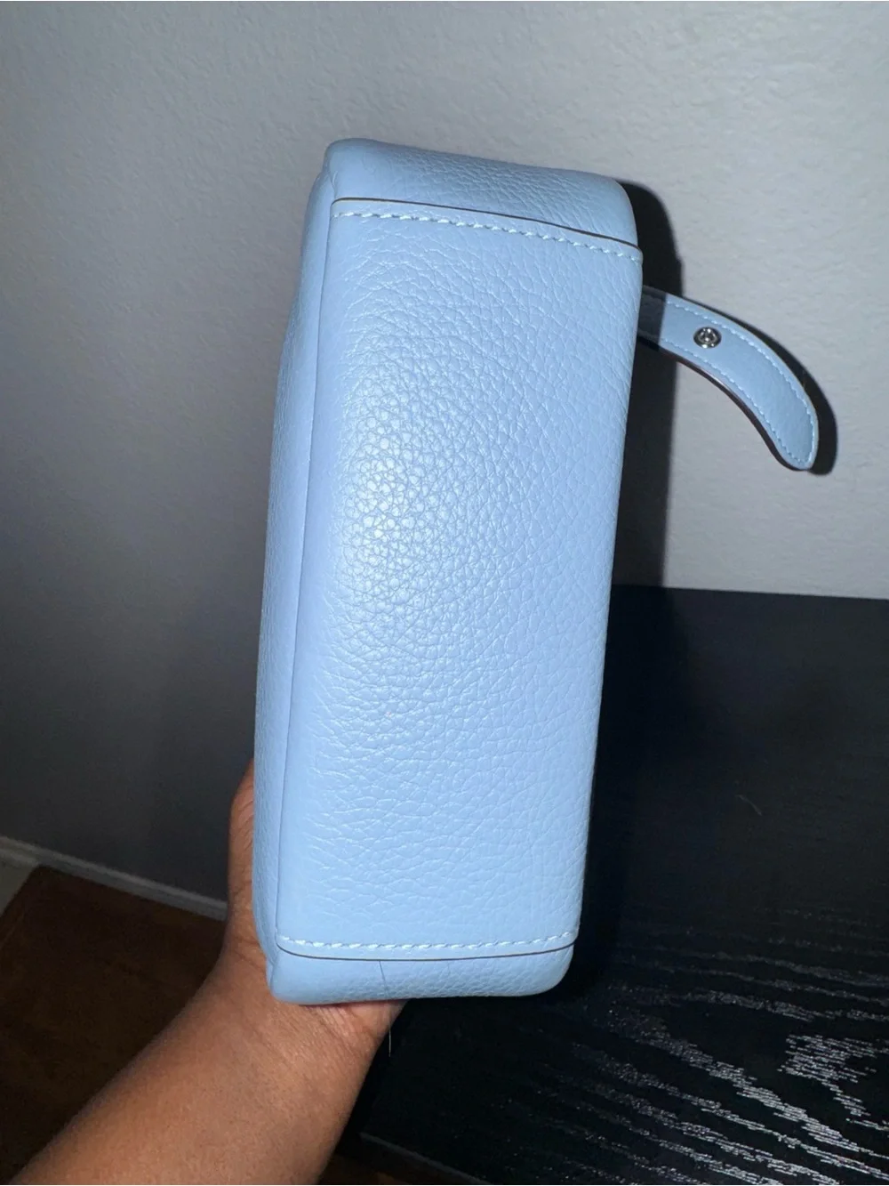 Coach Hadley mini Pebbled Leather Crossbody Bag in Light Blue